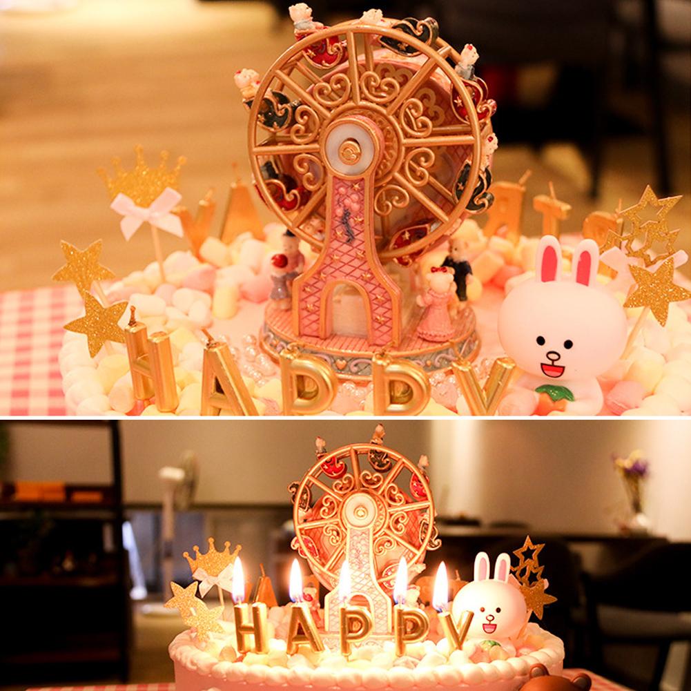 Rotating Ferris Wheel Resin Rotating Music Box Bear Music Box Christmas Gift Decoration