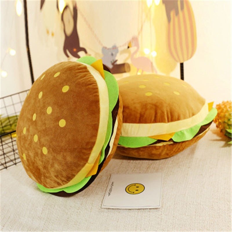 Cute Hamburger Soft Plushie Doll Cushion Pillow