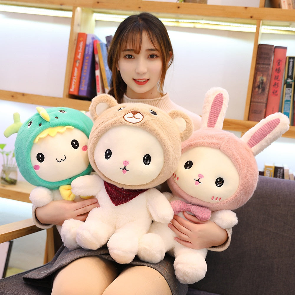 Little Bear in Cuddly Suit Plush Stuffed Doll Toy Gift for Girls