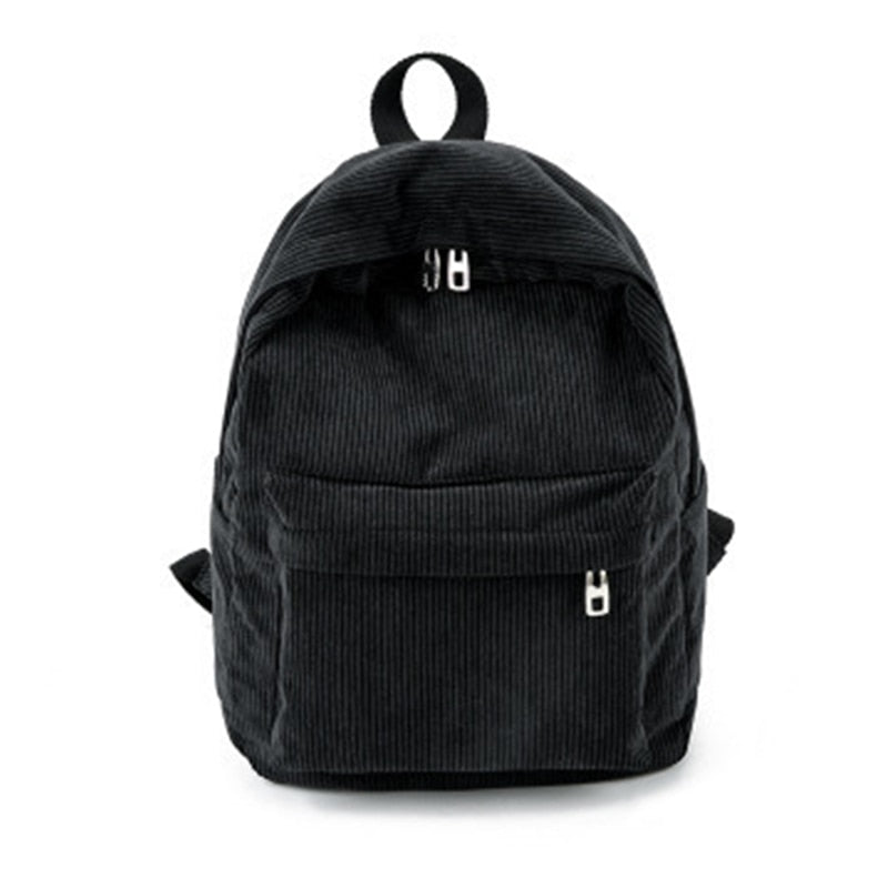 Base Color Corduroy Mini Women Teenger Girl School Bag Backpack