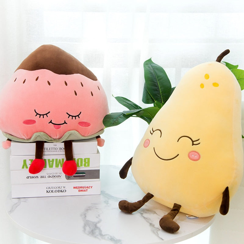 Cute Cartoon Fruit Watermelon Strawberry Pear Plush Stuffed Doll Toys