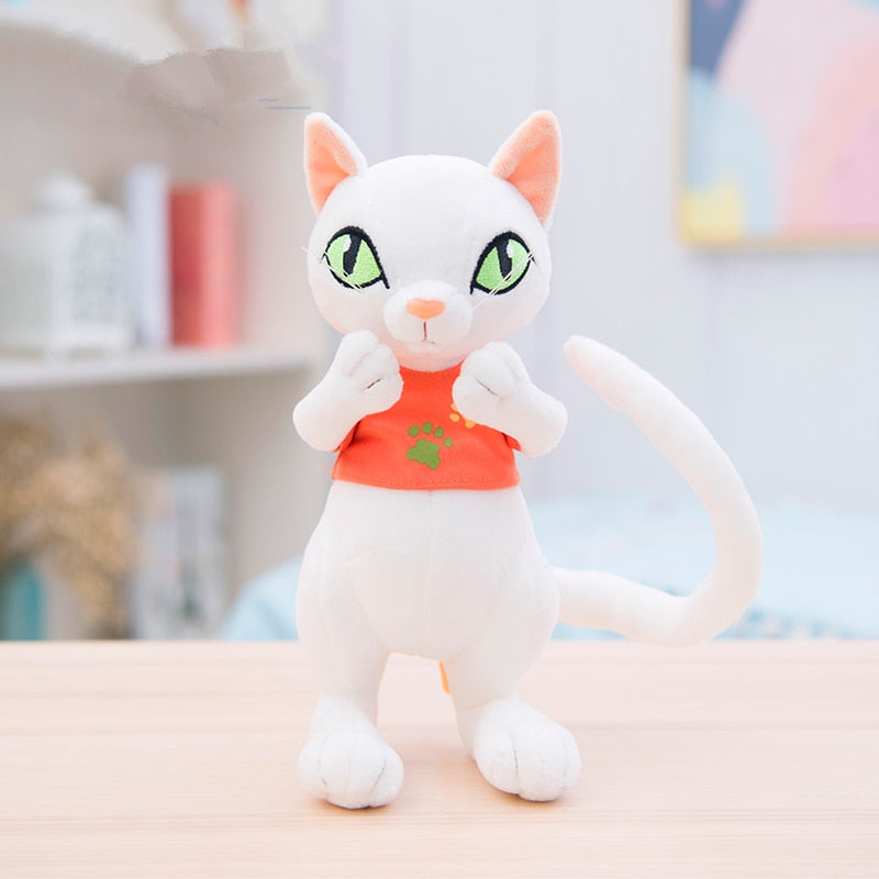 Lovely Orange/Green Eye Cat Plush Toy Stuffed Doll