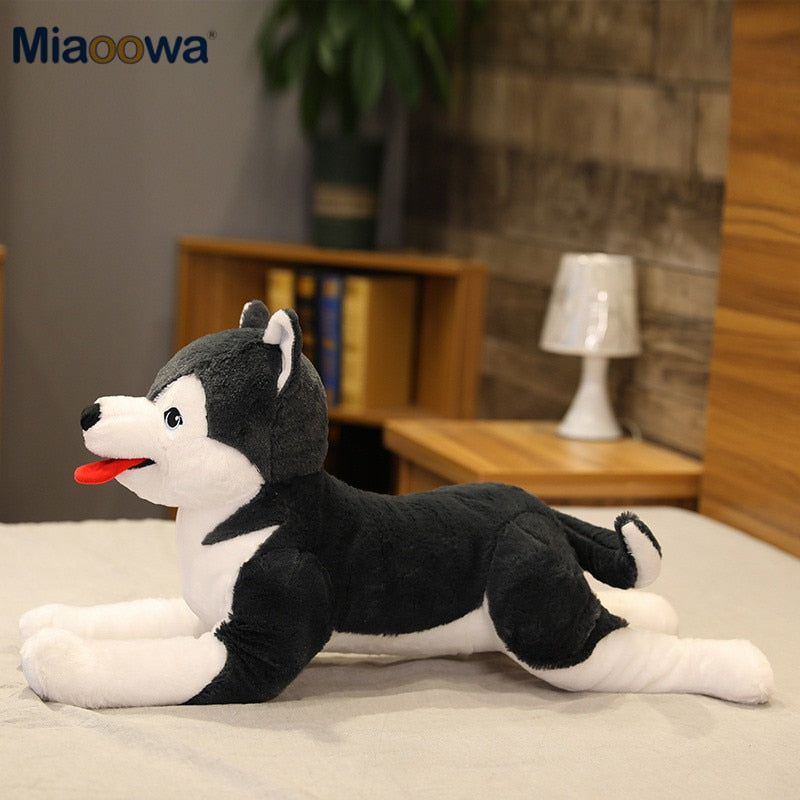 Lifelike Siberian Husky Dog Large Size Plush Stuffed Toy Doll