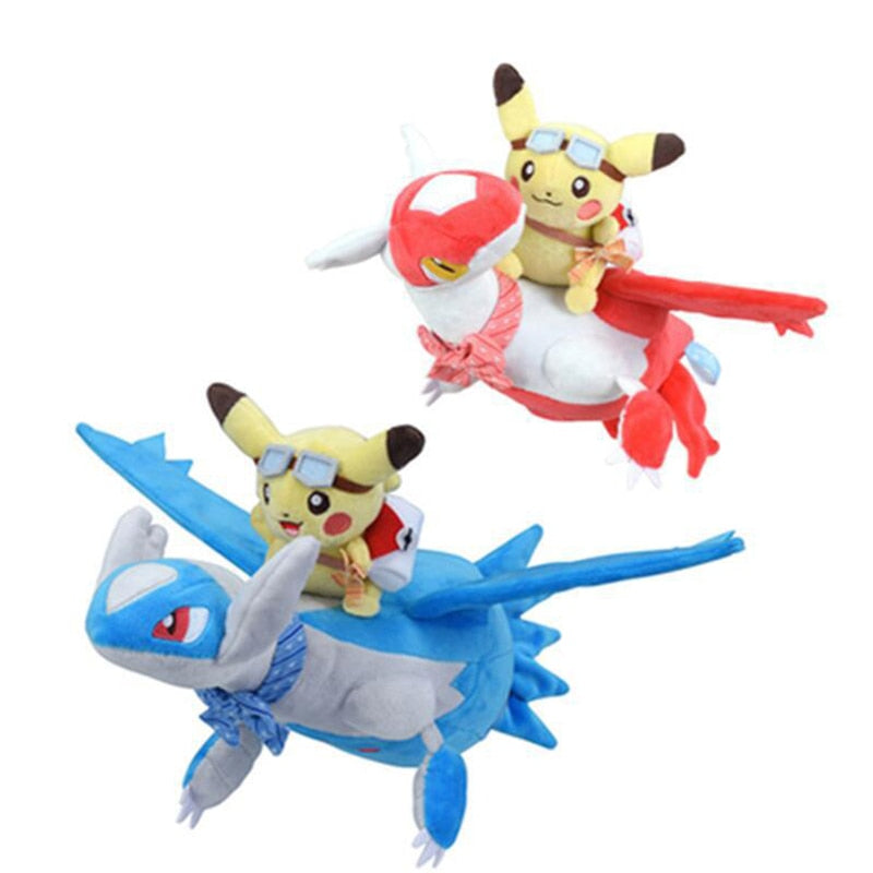 Cute Pokemon Pikachu Ride Latios Latias Lapras Plush Stuffed Doll