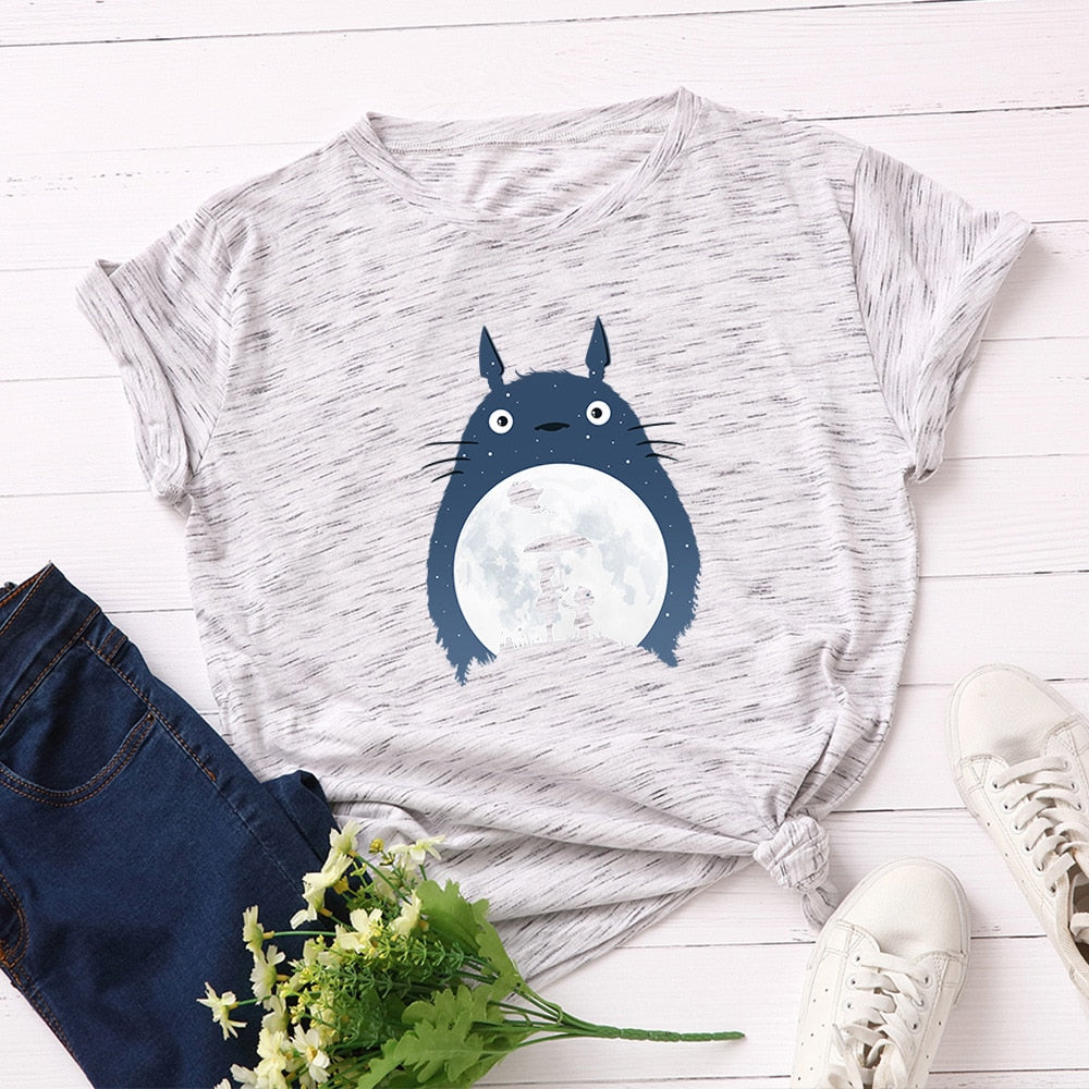 Anime My Neighbor Totoro Print Cotton T-Shirt