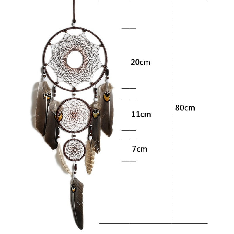 Black Feather Crafts Dreamcatcher Wind Chimes Indian Style