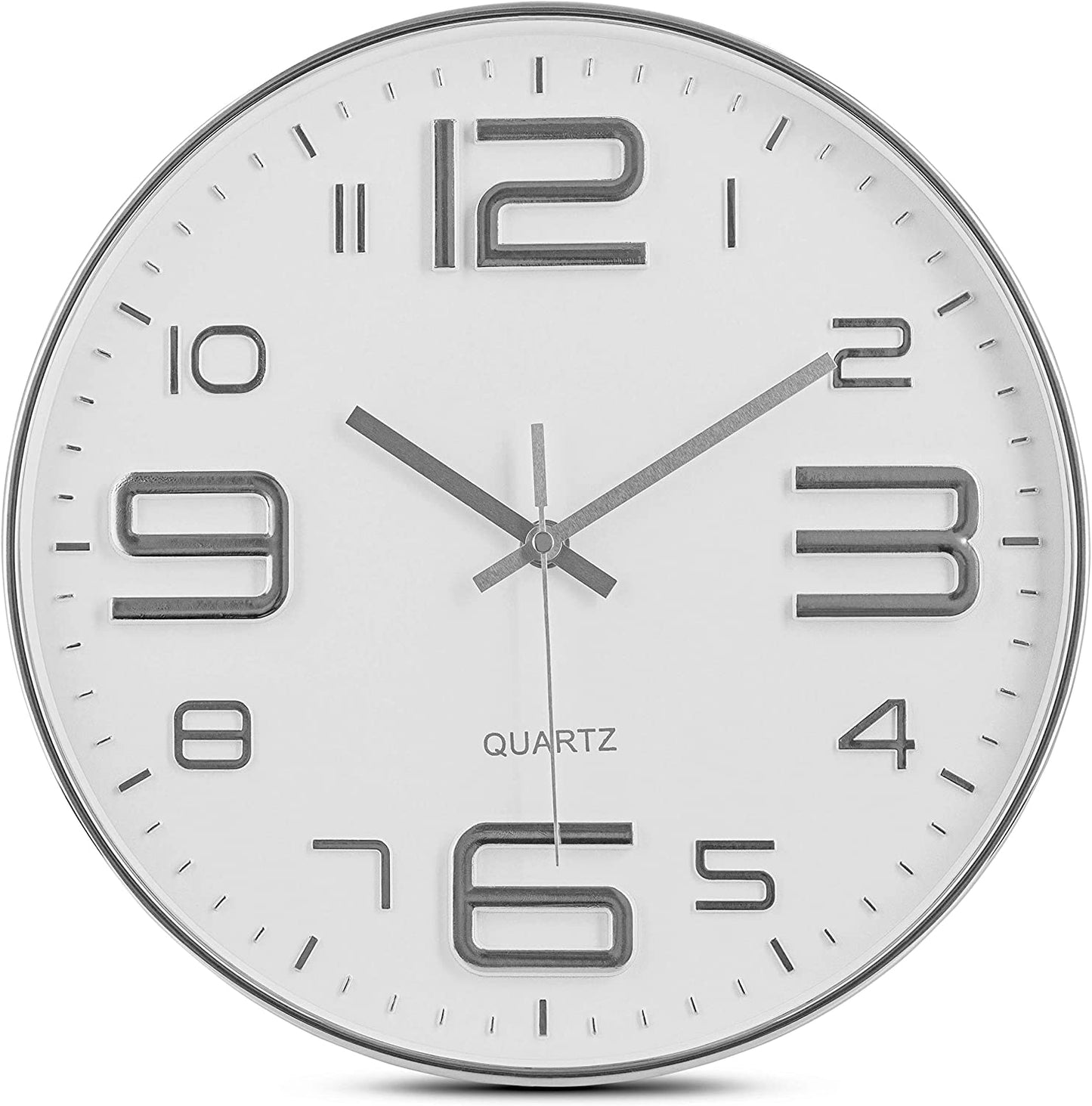 Modern Minimal Large Numbers 12 Inches Silent Non-ticking Round Wall Clock