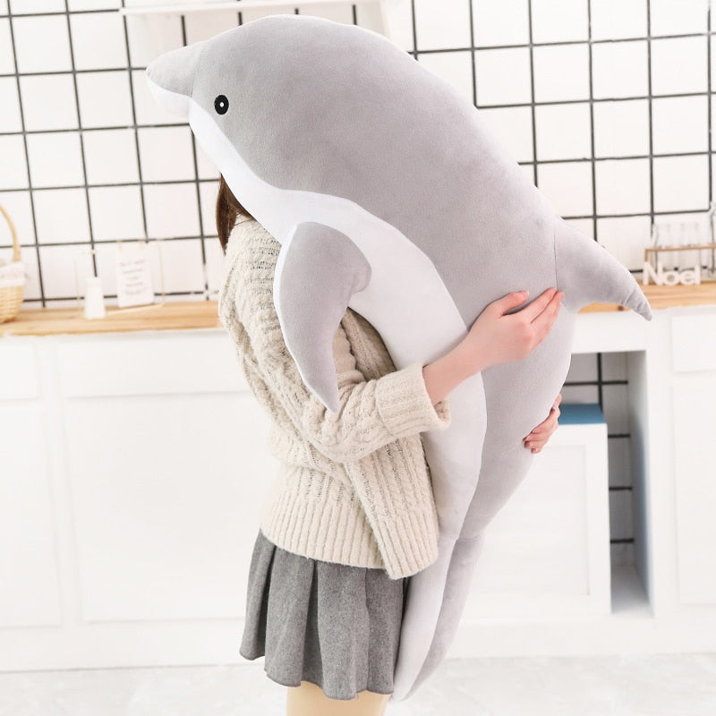 Cute Cartoon Dolphin Large Size Soft Plush Stuffed Pillow Doll