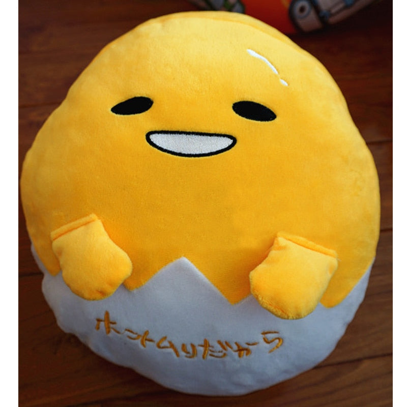 Cute Gudetama Lazy Egg Plush Cushion Pillow Hand Warmer Blanket