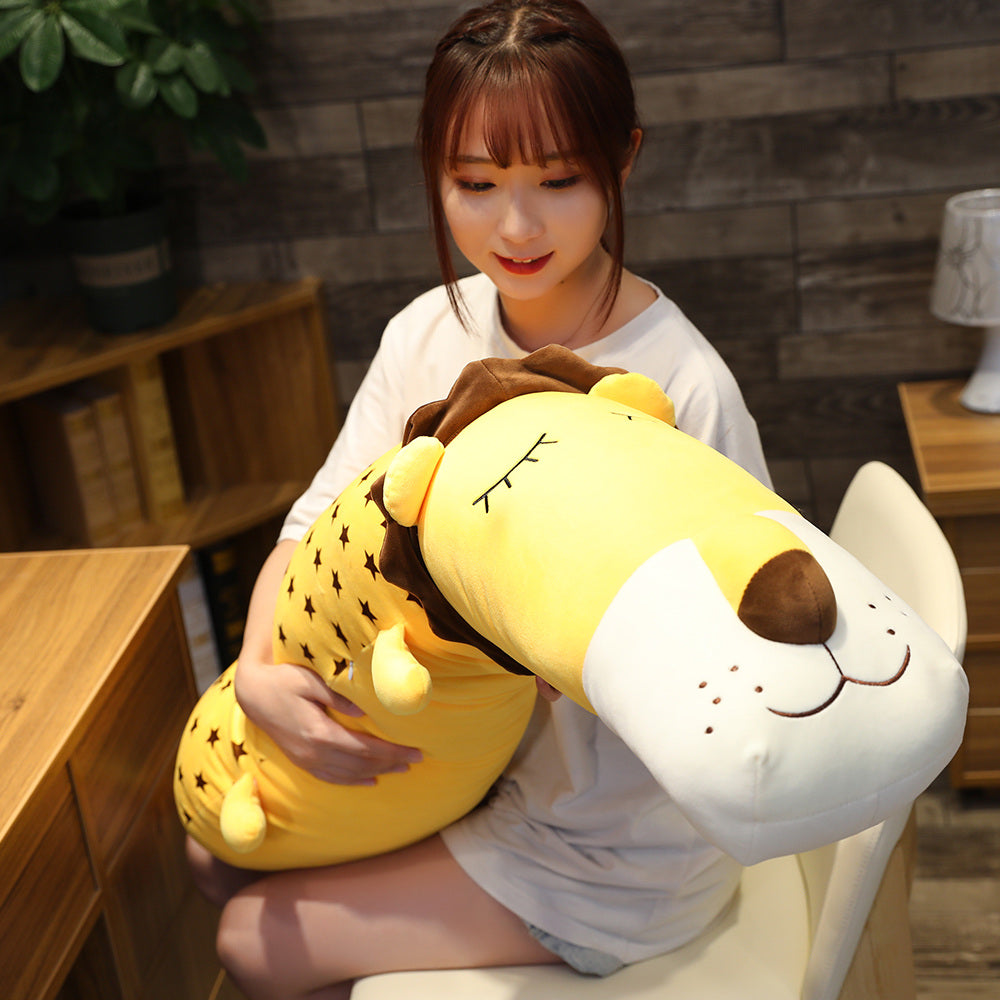Cartoon Sleeping Animal Long Pillow Soft Plush Stuffed Doll Gift for Kid