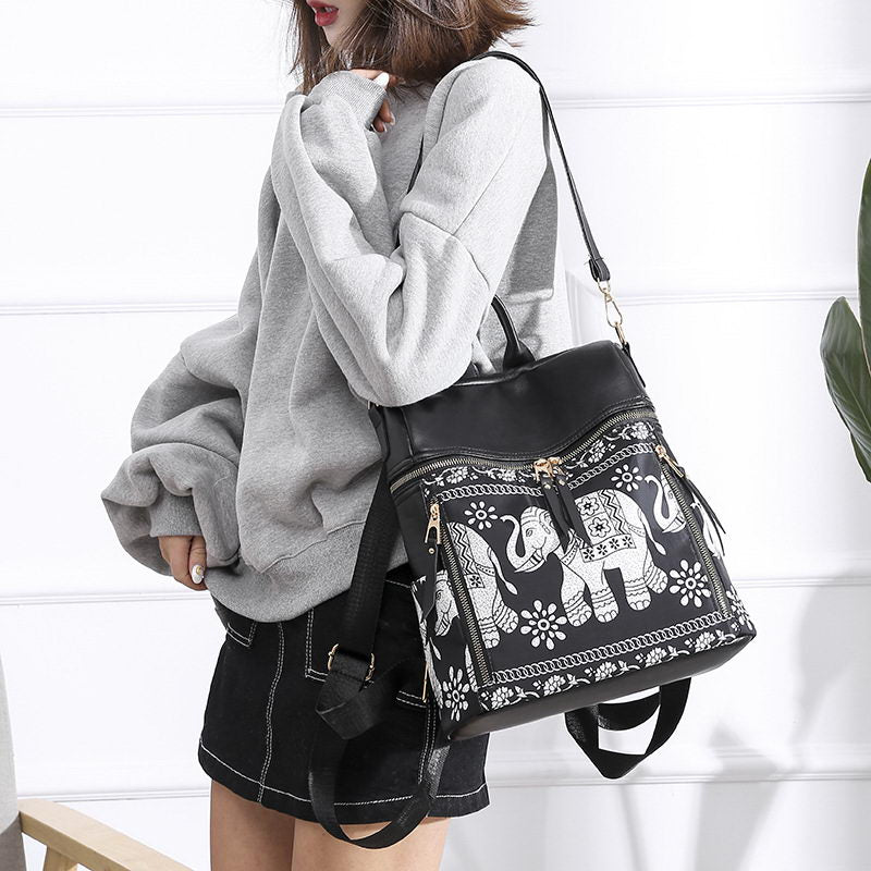Beautiful Elephant Thai Style Backpack Shoulder Bag