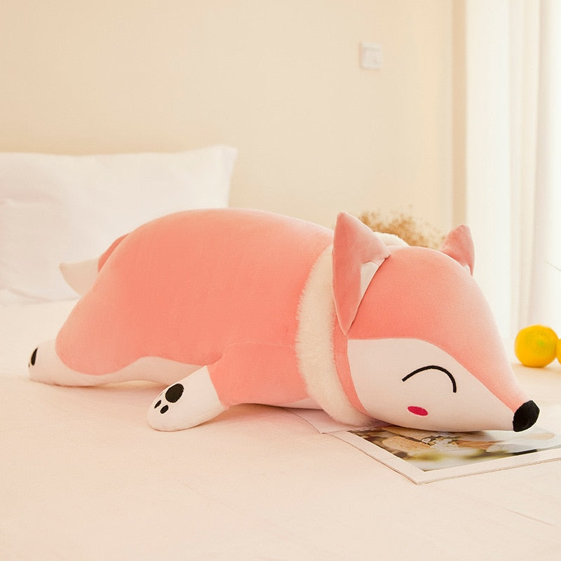 Cute Sleeping Fox Lying Plush Stuffed Pillow Doll