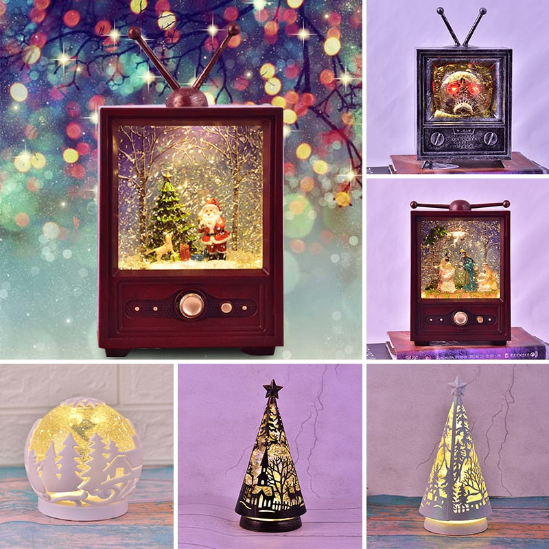 TV Box Snowflakes Globes Music Box Crystal Ball Gifts