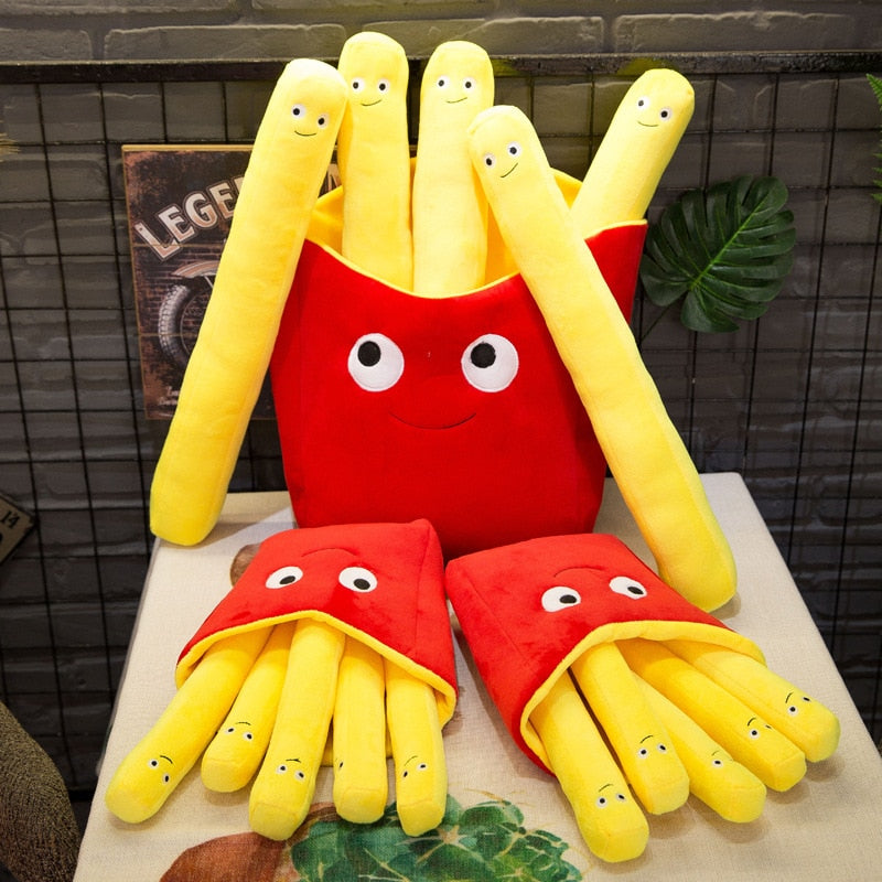 Funny Cartoon A Bag of French Fries Stuffed Plush Pillow Doll