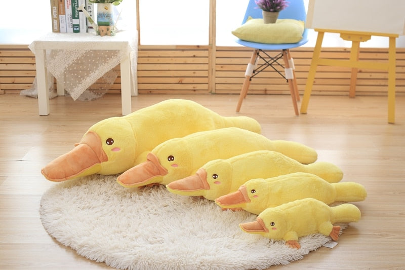 Cute Yellow Platypus Lying Plush Stuffed Cushion Pillow Doll Gift
