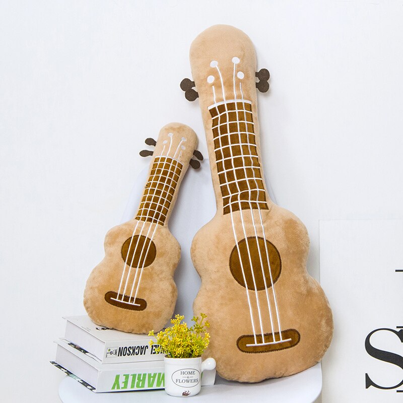 Cute 3D Guitar Plush Toy Soft Pillow Home Decor Pillows Gift