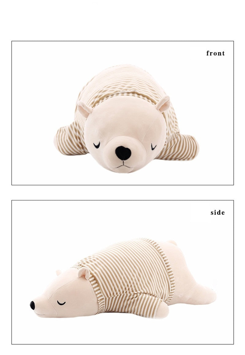 Cute Sleeping Polar Bear Cuddly Plush Cotton Stuffed Doll Pillow Toys