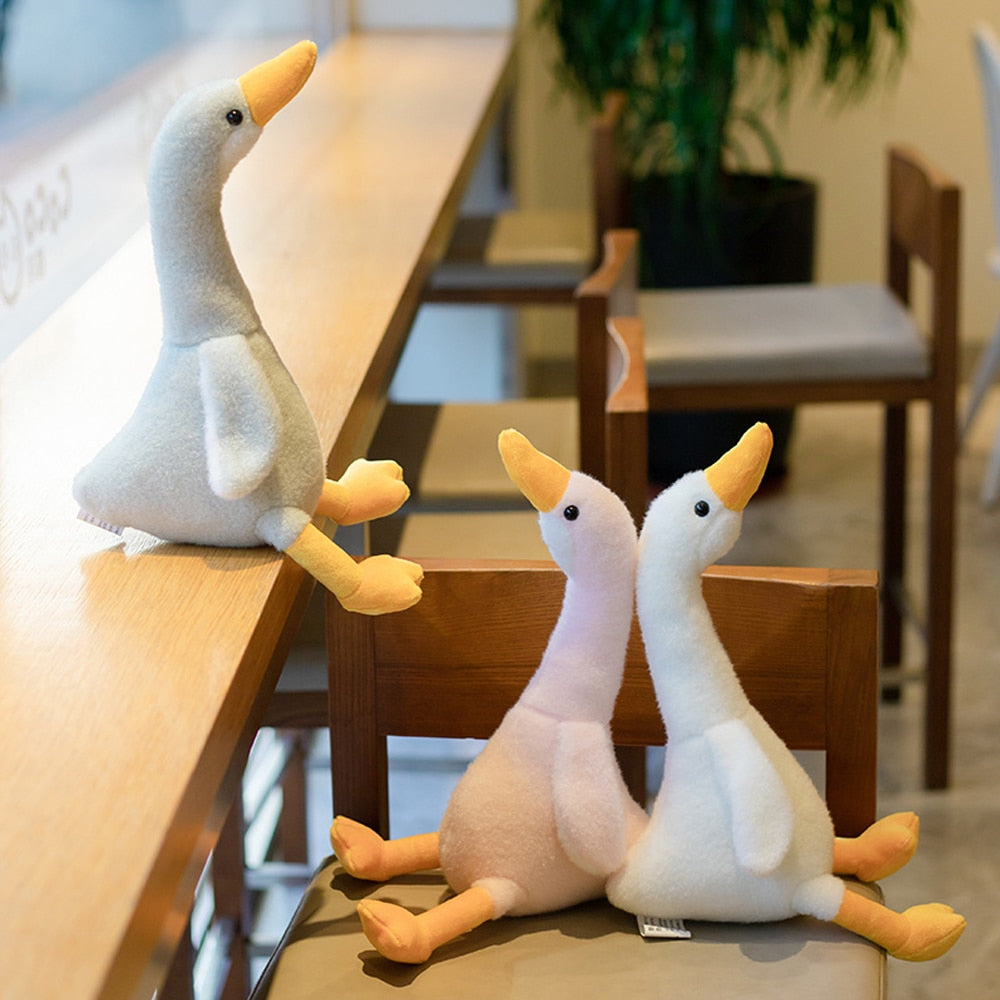 Lovely Duck Swan Fluffy Plush Stuffed Doll Huggable Pillow Gift