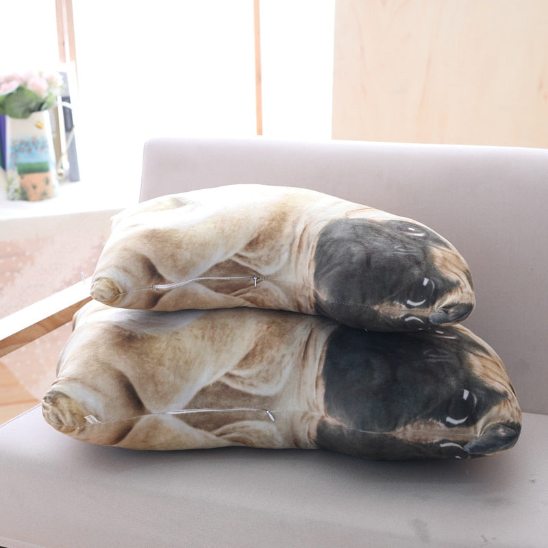 Lifelike Pug Dog Plush Toys Stuffed Pillow Dolls