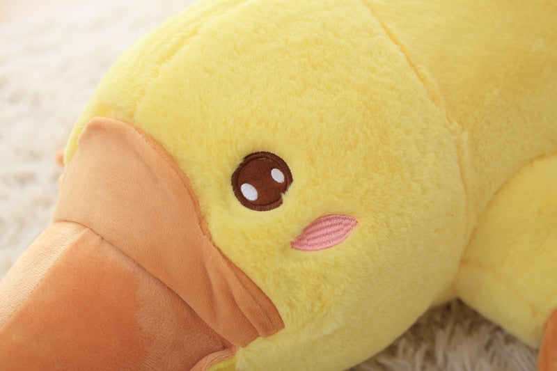 Cute Yellow Platypus Lying Plush Stuffed Cushion Pillow Doll Gift