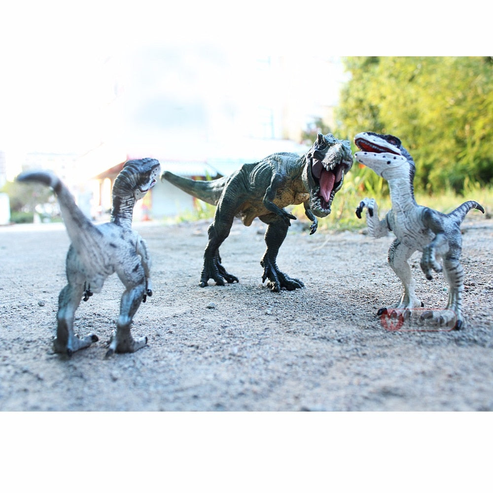 Tyrannosaurus Rex and Velociraptor Dinosaur Model Figures Toys