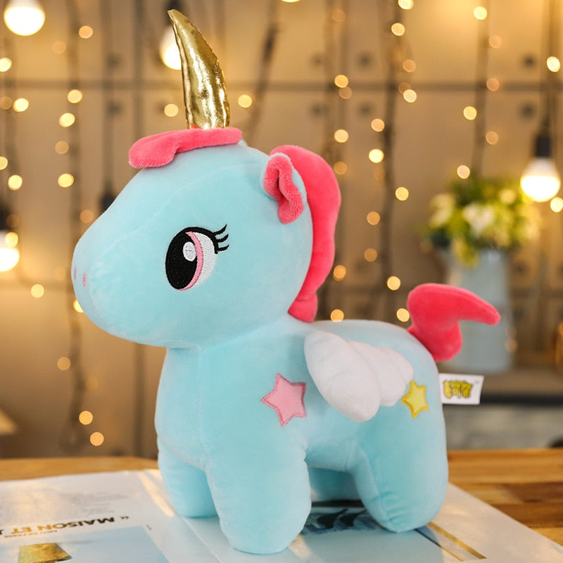 Little Baby Unicorn Gold Horn Soft Plush Stuffed Doll Toy Children Gift