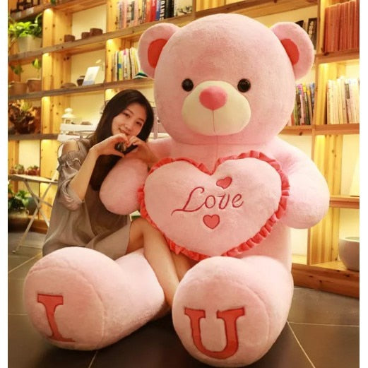Lovely I Love You Teedy Bear Large Size Plush Stuffed Doll Girl Birthday Gift