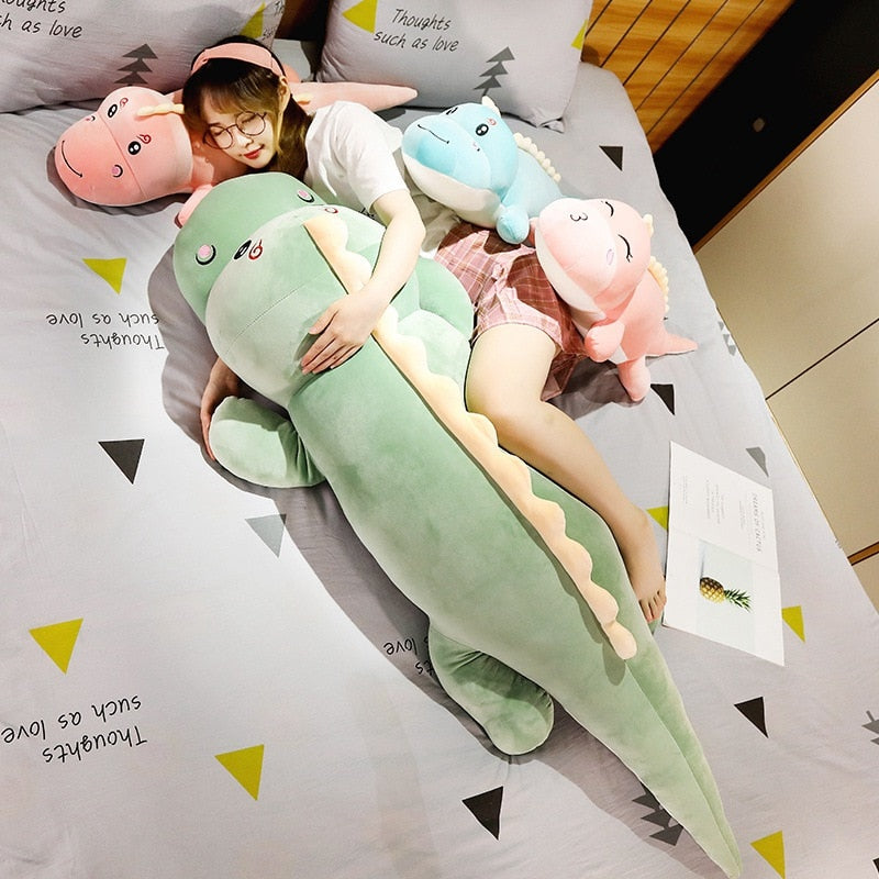 Lovely Long Dinosaur Large Size Plush Stuffed Doll Pillow