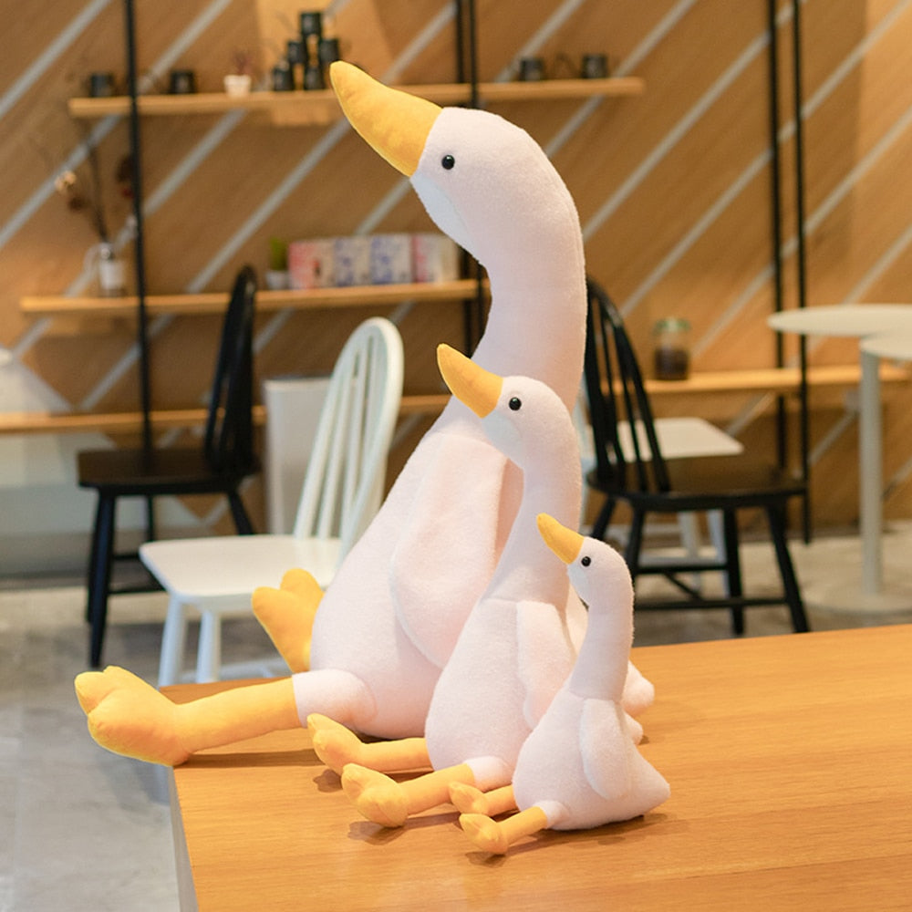 Lovely Duck Swan Fluffy Plush Stuffed Doll Huggable Pillow Gift