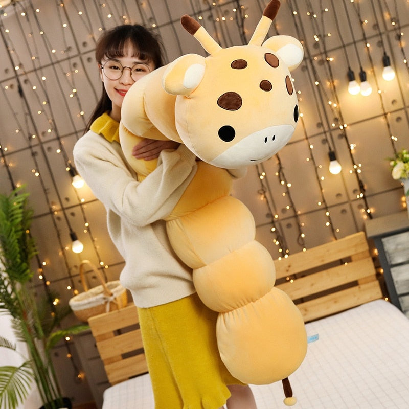 Colorful Animal Transsform Caterpillar Plush Stuffed Pillow Cushion Doll