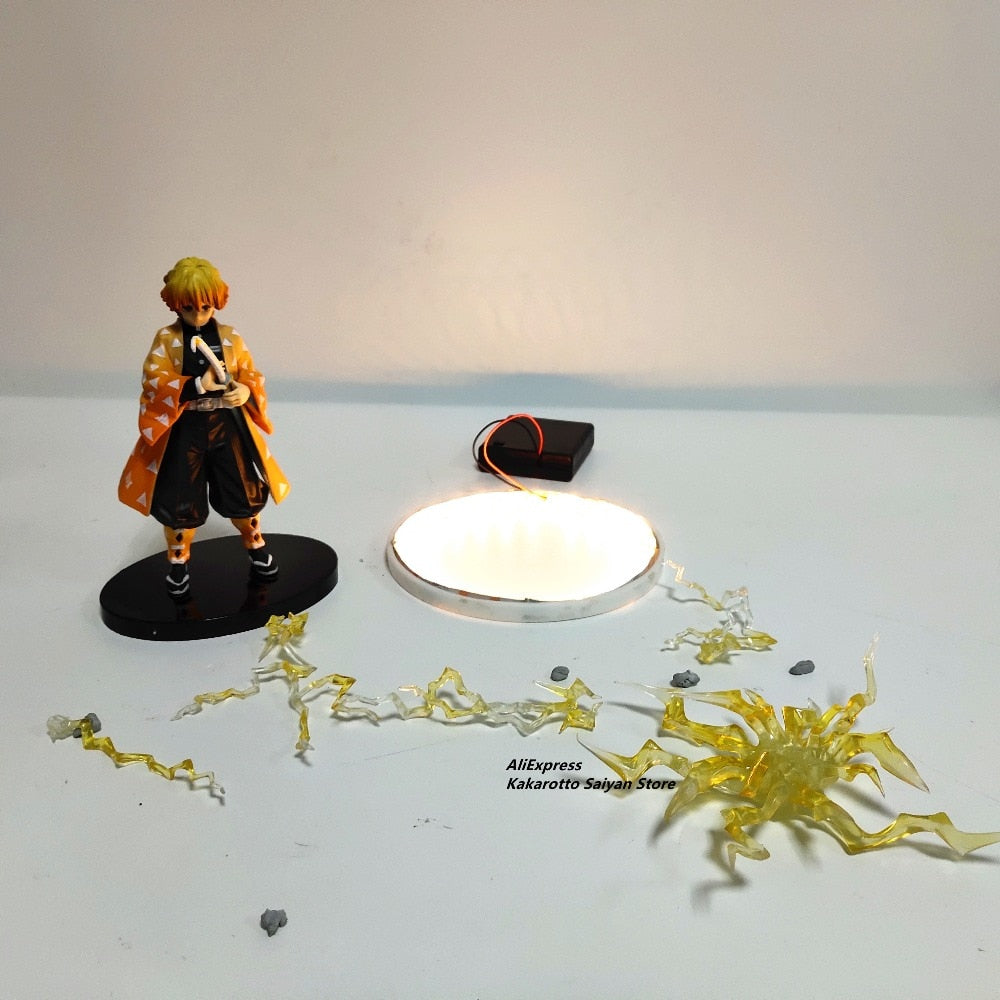 Anime Demon Slayer Zenitsu with Thunderclap and Flash Effect PVC Action Figure Model Toy