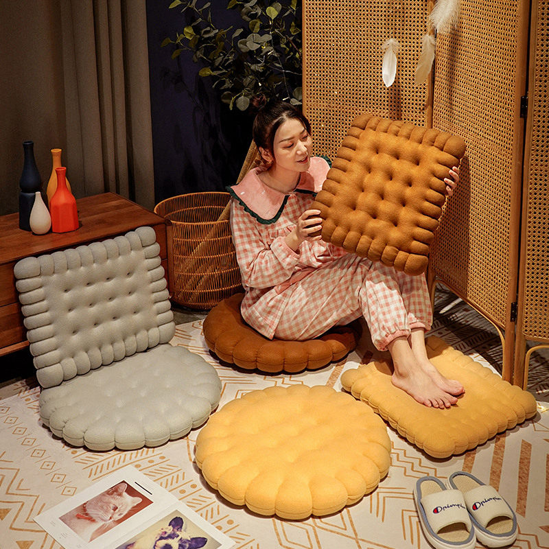 Biscuit Cookie Stuffed Plush Doll Pillow Cushion Chair Seat Pad