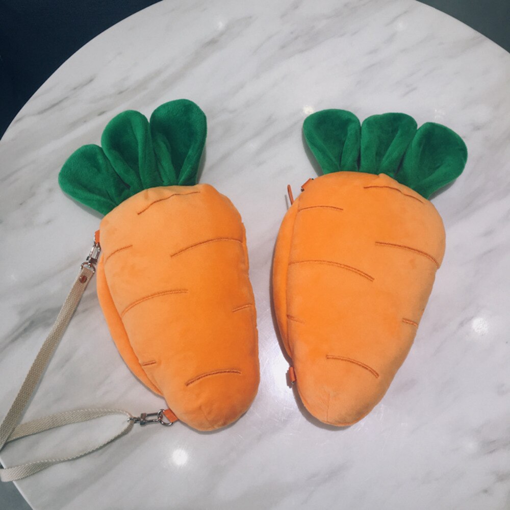 Cute Carrot Stuffed Plush Shoulder Bag for Children