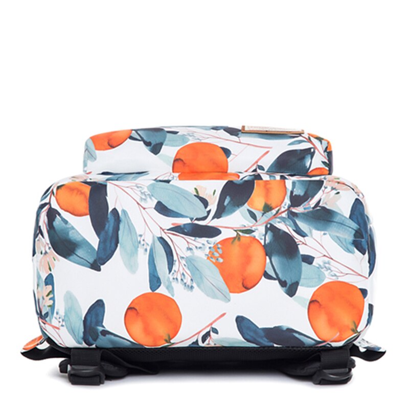 Beautiful Orange Tree Leaf Pattern 14 Inche Backpack School Bag