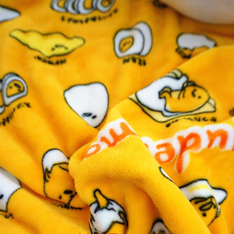 Cute Gudetama Lazy Egg Plush Cushion Pillow Hand Warmer Blanket
