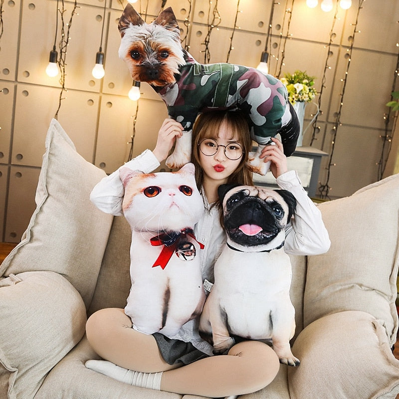 Cute Pet Dog Cat Shape 50cm Stuffed Doll Cushion Pillow