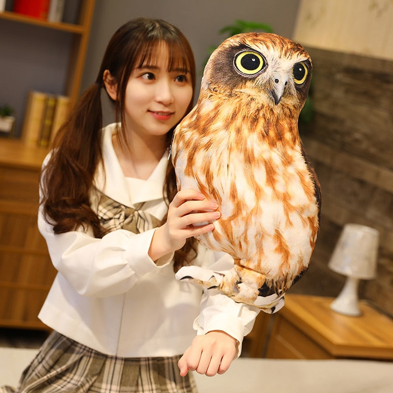 Real Life Simulation Owl Eagle Bird Stuffed Plush Pillow Doll