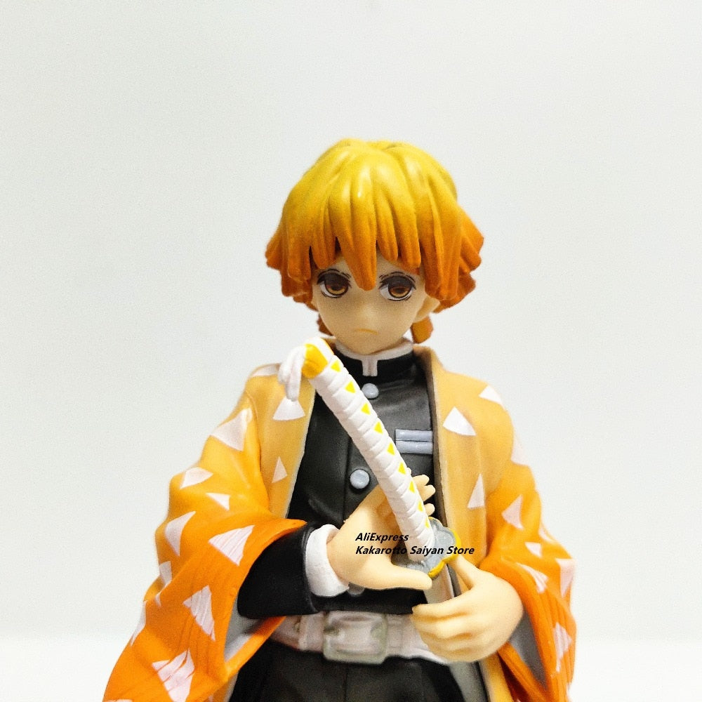 Anime Demon Slayer Zenitsu with Thunderclap and Flash Effect PVC Action Figure Model Toy