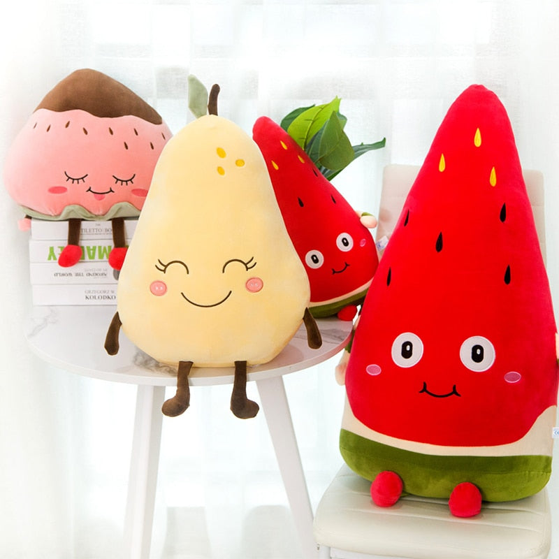 Cute Cartoon Fruit Watermelon Strawberry Pear Plush Stuffed Doll Toys