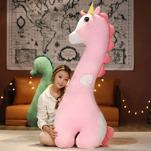 Cute Giant Animal Unicorn Dinosaur Long Large Size Stuffed Plushie Pillow Doll Cushion Decor