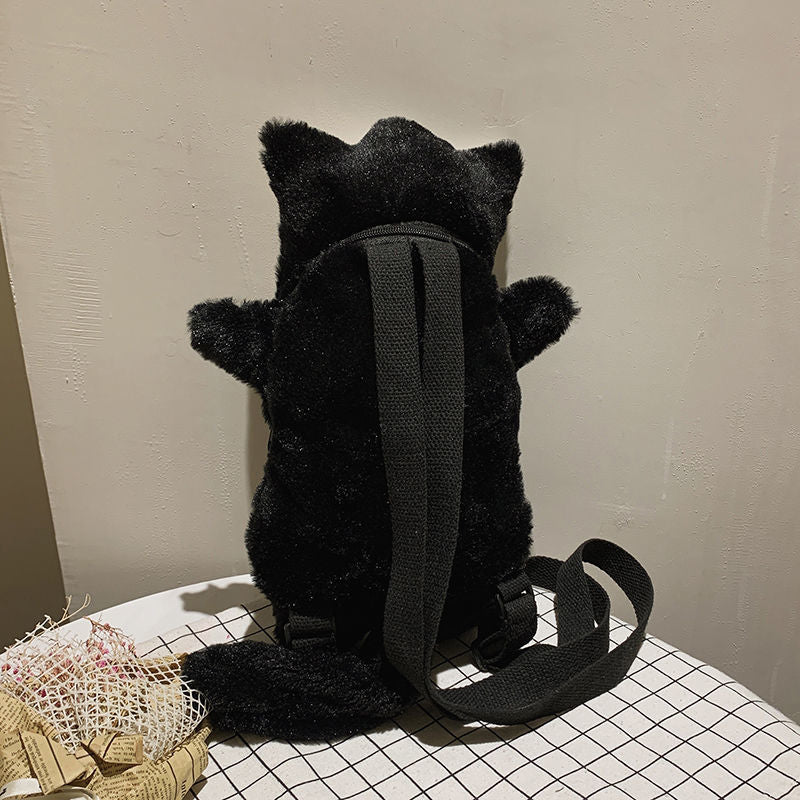 Cute Skull Cat Skeleton Shape Gothic Backpack Purse Bag