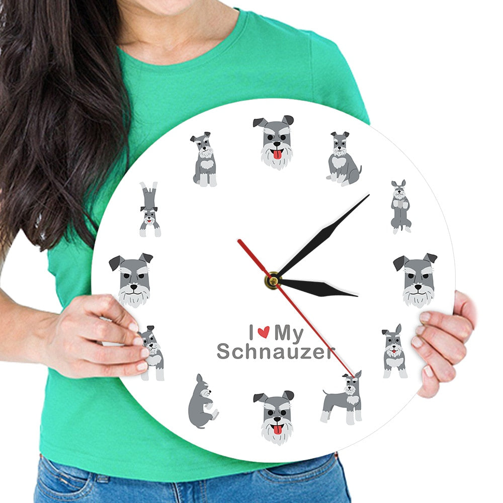 Cartoon I Love Schauzer Wall Clock Watch