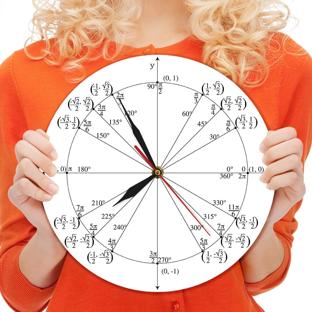 Trigonometry Unit Circle Math Angles Wall Clock