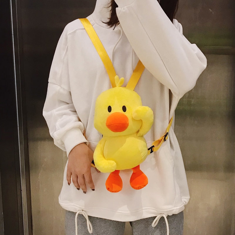 Cute Yellow Duck Plush Toy Crossbody Bag Gift