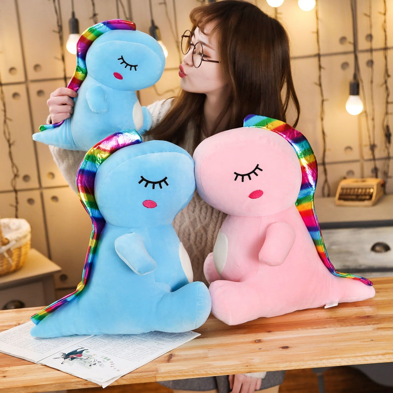 Lovely Rainbow Dinosaur Plush Stuffed Toy Doll
