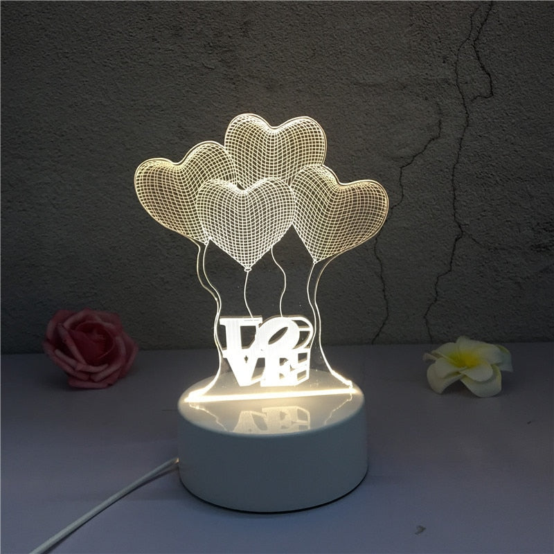 Creative 3D Illusion LED Night Lights Lamp Home Decor