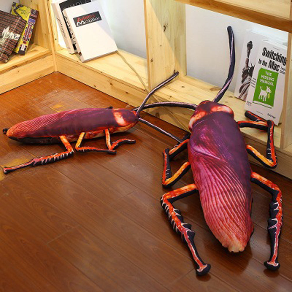 Giant Simulation Realistic Cockroach Plush Long Pillow Doll Prank Props