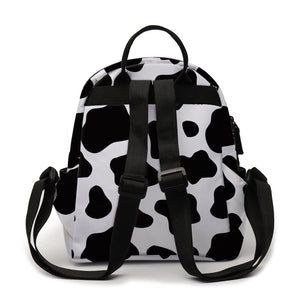 Black & White Cow Pattern Printing Mini Backpack School Backpack