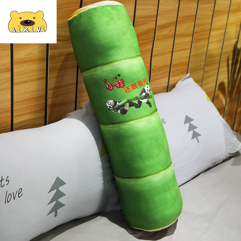 Green Bamboo Leaf Panda Plush Stuffed Long Sleep Pillow Doll Gift