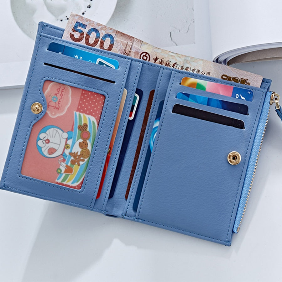 Mini Short Letter Print Wallet Fold Coin Purse Wallet